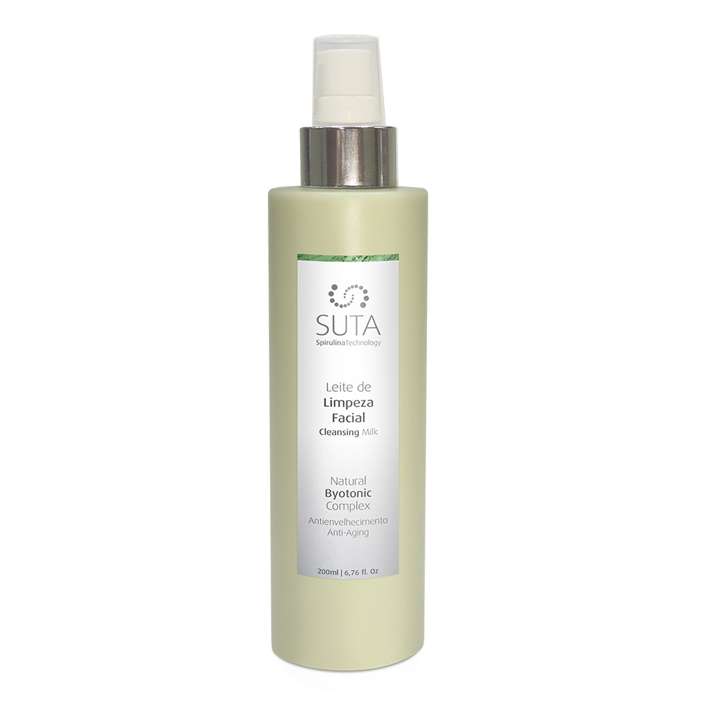 SUTA-Spirulina_Anti-Aging_Leite-de-Limpeza-Facial_200ml_frasco Leite de limpeza facial - Image 1
