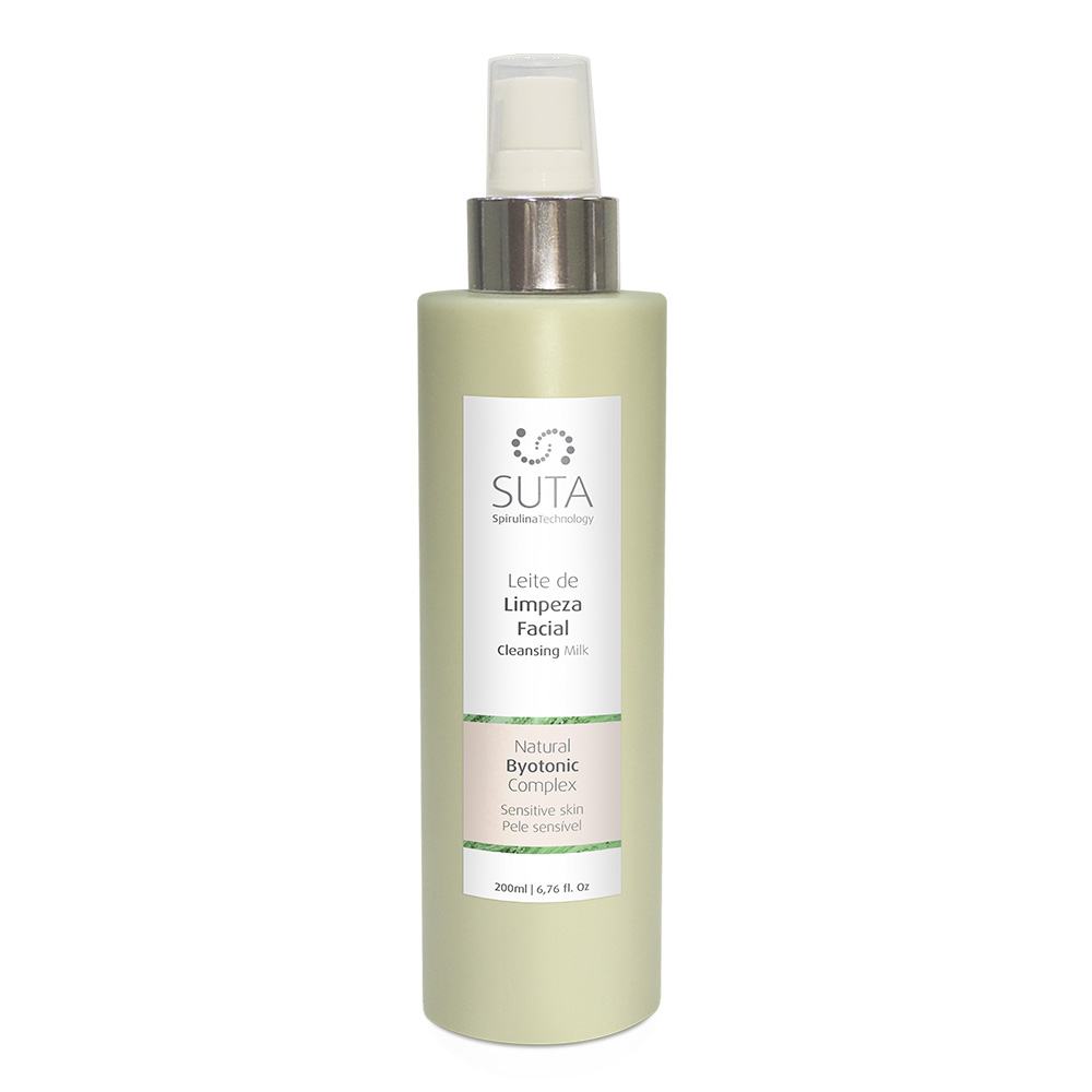 SUTA-Spirulina_Pele-Sensivel_Leite-de-Limpeza-Facial_200ml_frasco Leite de limpeza facial - Image 1